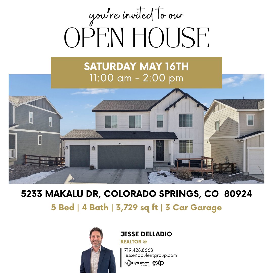JesseDelladio's tweet photo. ✨OPEN HOUSE WEEKEND ✨

Join me this weekend to tour TWO beautiful Colorado Springs homes! 🏡

Come by and say hello — I’d love to show you around! 

📲 Jesse Delladio
(719) 428-8668 https://t.co/Q1cexBurOK