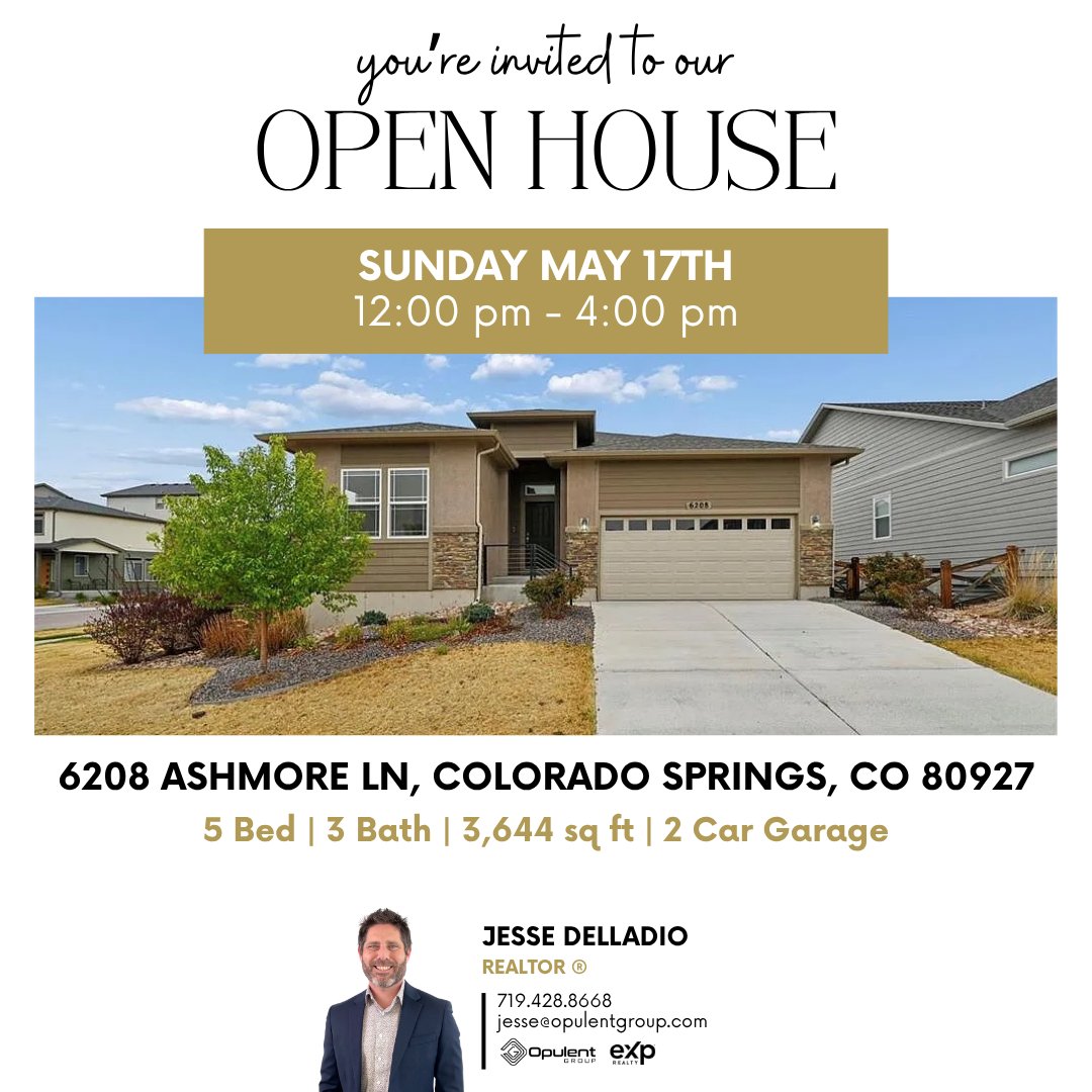 JesseDelladio's tweet photo. ✨OPEN HOUSE WEEKEND ✨

Join me this weekend to tour TWO beautiful Colorado Springs homes! 🏡

Come by and say hello — I’d love to show you around! 

📲 Jesse Delladio
(719) 428-8668 https://t.co/Q1cexBurOK