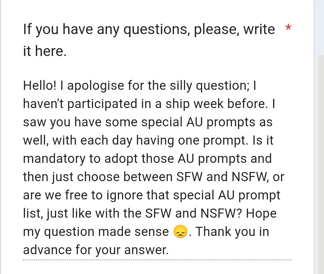 VarflinsWeek26's tweet photo. Q: ⬇️

A: You can use the AUs optionally. As for the prompts, you can take just one or several for the same day and mix them - there are no strict requirements. The main thing is, if you use any NSFW prompt, even if it's a mix, please mark the content as NSFW🙂 https://t.co/gKnNDvFzs7