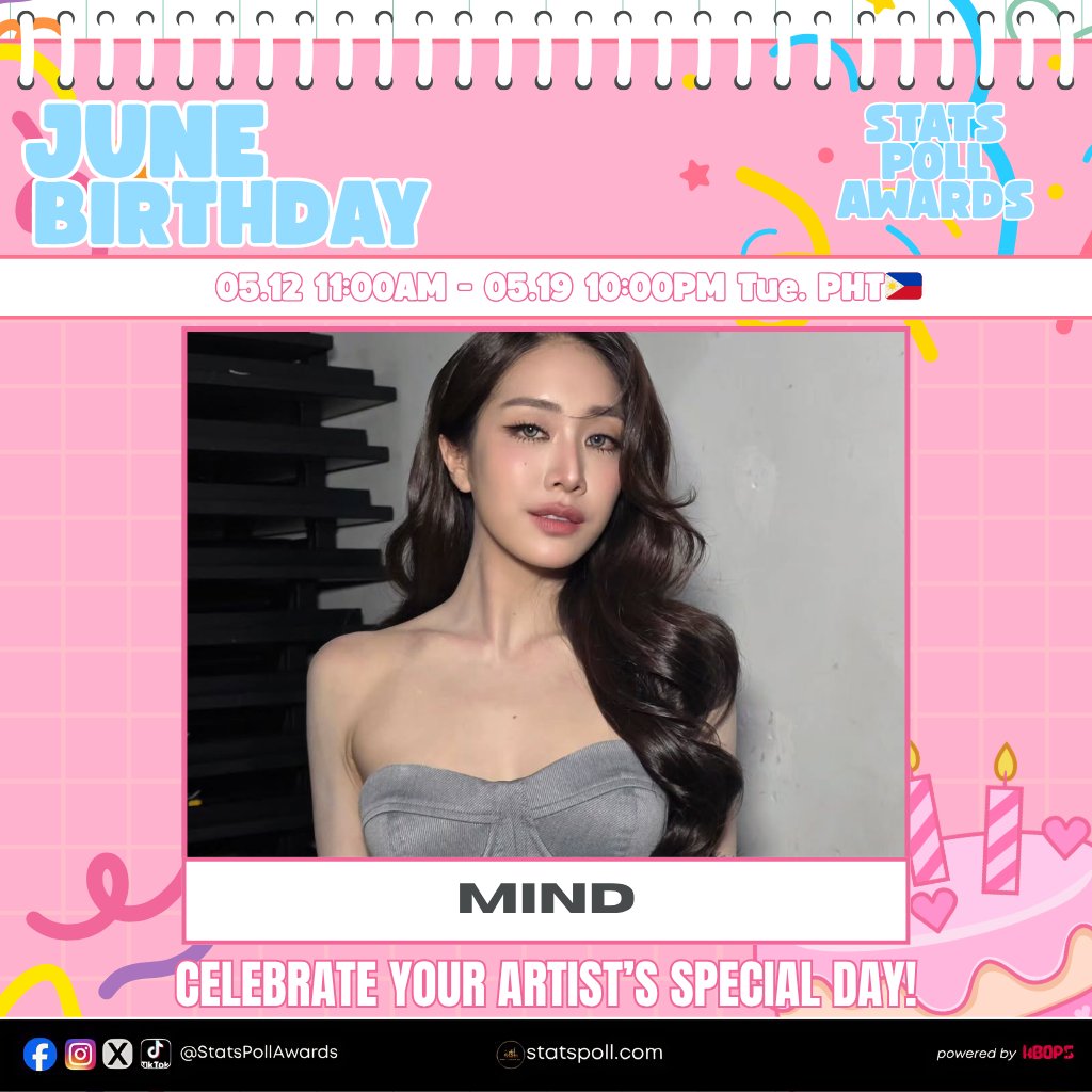 statspolglobal's tweet photo. 🎂 JUNE BIRTHDAY POLL 🎂
 
MIND from 4EVE is nominated! 🇹🇭✨

🗳️ VOTE NOW: https://t.co/RNvgOdhkMK
🗓️ Voting Period: May 12 • 11AM — May 19 • 10PM PHT
 
#StatsPollAwards #JuneBirthdayPoll #4EVE #MIND #Mind_4EVE #VoteNow https://t.co/hh9c4HC6ox
