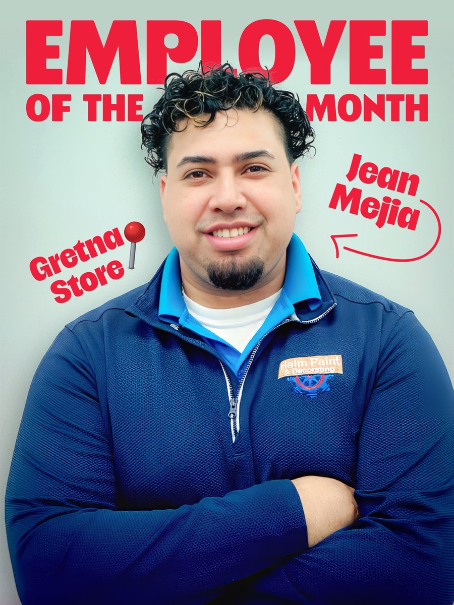 HelmPaint's tweet photo. Congratulations to Jean for bringing the #EmployeeOfTheMonth win back to the Gretna store! 🏆💯

Thanks for keeping the paint flowing and customers smiling, Jean 🙌🔥

#HelmPaint #HelmYeah #HelmGretna https://t.co/zo3pxvOTxa