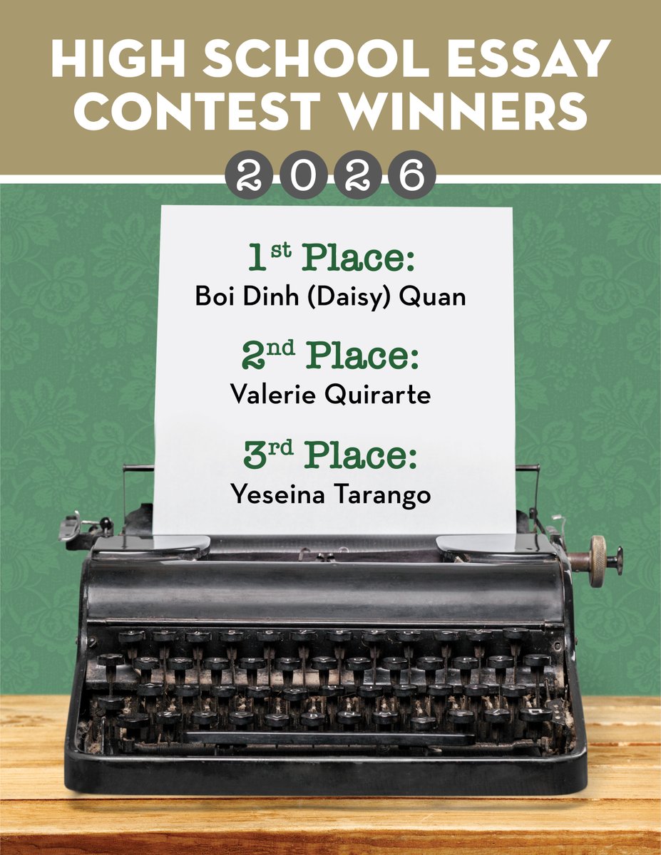 PUCNow's tweet photo. ✨ Congratulations to the Winners of the 2026 Emerging Voices of the Pacific Union High School Essay Contest ✍️📚✨

🥇 Boi Dinh (Daisy) Quan
🥈 Valerie Quirarte  Academy
🥉 Yeseina Tarango

➡️ See more at https://t.co/dRAOItPx4Q

#PUCNow #EmergingVoices #EssayContest @PUCalumni https://t.co/ARLWvoSzYz