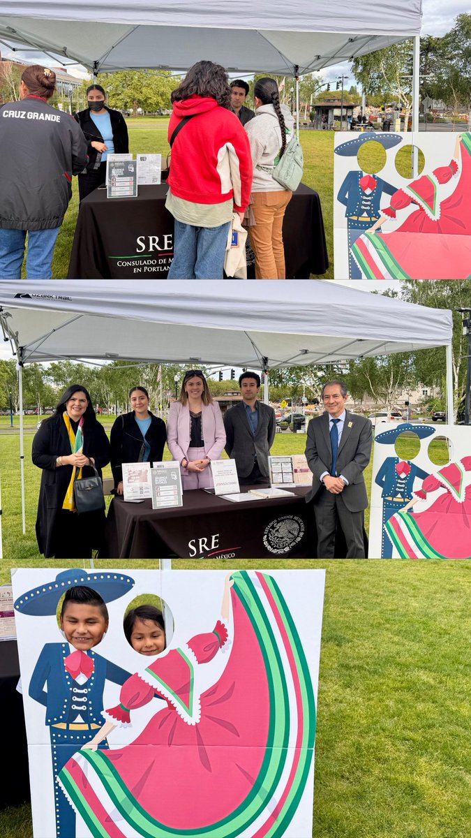 ConsulMexPot's tweet photo. 🪭Durante #MéxicoEnElCorazón 2026 en @CityOfBeaverton, el equipo de @ConsulMexPot participó con una mesa informativa para orientar y acercar recursos consulares a nuestra gran comunidad mexicana🪪. Seguimos fortaleciendo espacios de cercanía y atención para las familias 🇲🇽. https://t.co/4ueMNGgX9f