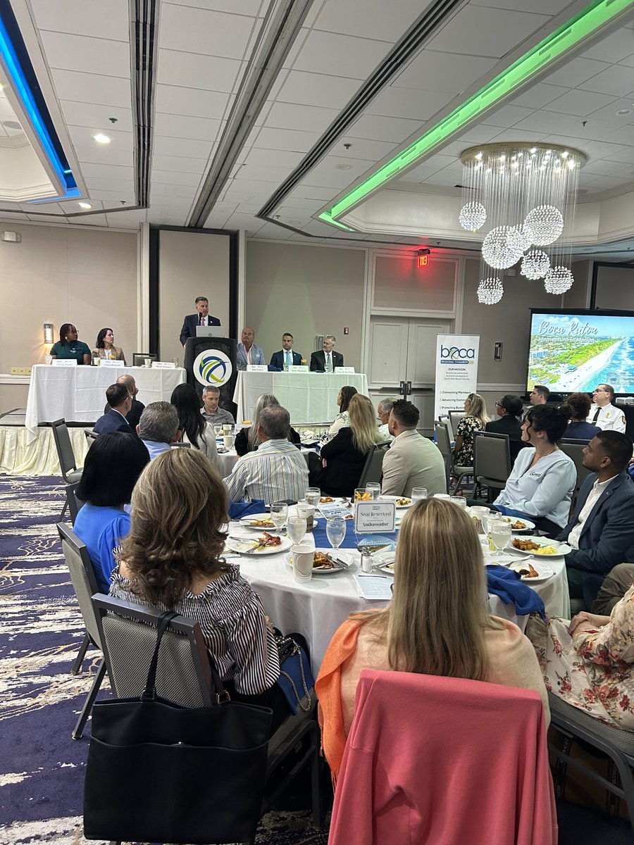 BocaDev's tweet photo. It was a packed house this morning at the @bocachamber Membership Breakfast featuring guest speaker Mayor @andythomsonboca , who shared updates on Boca Raton’s progress, priorities, and vision for the future. City Manager Mark Sohaney also joined the conversation as we connected with our business community and highlighted the continued momentum making Boca Raton a premier destination to live, visit, and invest.