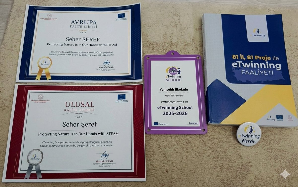 sehersrf's tweet photo. 2025 yılı eTwinning Kalite Etiketleri ve Okul Etiketleri 
İlçe Millî Eğitim Müdürü Sn. Ali Uçar’ın katılımıyla düzenlenen törende ödüllerimiz takdim edildi. 
Teşekkürler💛💙
@mebyegitek
@MersinMEM
@yenisehirmem_33
@yenisehir_io
@tretwinning 
@eTwinningMersin
@bircankeles https://t.co/HN1beh1ZzH