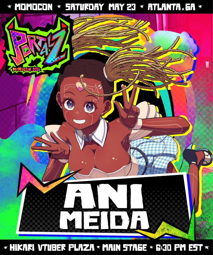 ani_meida's tweet photo. 突然に！！アニが表す！？

未来からあなたに届く！

I was given the most insane opportunity to perform at Momocon alongside 20+ other incredibly talented people!! I'll be performing some of my favorite music!!! 

Let's jump into the PORTALZ together!! 

ようこそロボだよ！ https://t.co/t9Qfy86TAk