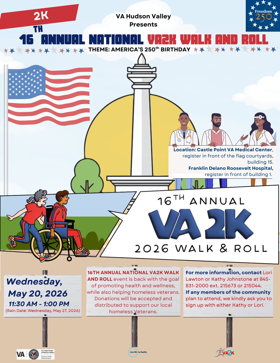 VAHudsonValley's tweet photo. Join us on May 20th for our VA2K 
11:30 a.m. - 1:00 p.m.! https://t.co/URX3m74UEa