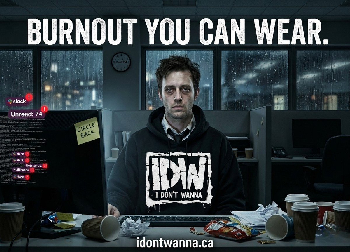 RobinWyld's tweet photo. YOU DON’T NEED MORE MOTIVATION.
YOU NEED A HOODIE THAT UNDERSTANDS YOU.

The meetings.
The emails.
The fake “Happy Monday” energy.

At some point we all become emotionally sponsored by caffeine and sarcasm.
That’s why IDW exists.
Burnout you can wear.
👉 https://t.co/4czh4QdA5d https://t.co/81OtLASwPQ