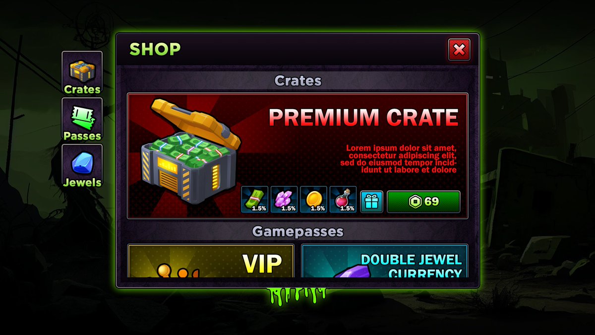 Xad_91's tweet photo. Have a look on my new Zombie Styled Shop Game UIs😍😀😘
📢Commissions are open now!
👩💻Portfolio: https://t.co/MHkPkCftHV
💬Discord: xad91
#ROBLOX #RobloxDevs #Robloxart #uidesign #commissionopens https://t.co/io6NYhAoXm