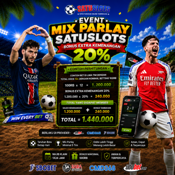 _satuslots's tweet photo. ⚽🔥 MIX PARLAY SATUSLOTS LAGI PANAS! 🔥⚽
Pasang minimal 5 tim langsung berkesempatan dapat BONUS EXTRA KEMENANGAN 20% 💸
Odds tinggi, payout mantap, dan peluang cuan makin besar 🚀

🎰 SATUSLOTS — Aman, cepat &amp; terpercaya
#MixParlay  #ParlayGacor #Bonus20Persen #TaruhanBola https://t.co/wKRvwbFce0
