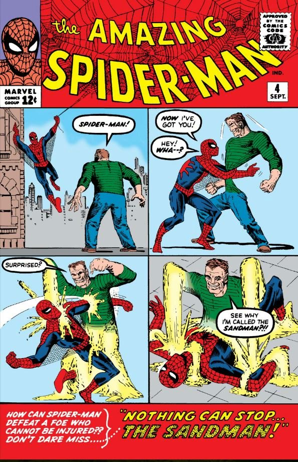 serllpez's tweet photo. Amazing Spider-Man #4 nos deja la primera aparición del Hombre de Arena, un enemigo que parece invencible para Spider-Man gracias a unos poderes nunca vistos hasta entonces, obligando a Peter a usar todo su ingenio para derrotarlo con una solución tan absurda como memorable. https://t.co/ucv3O9luLu