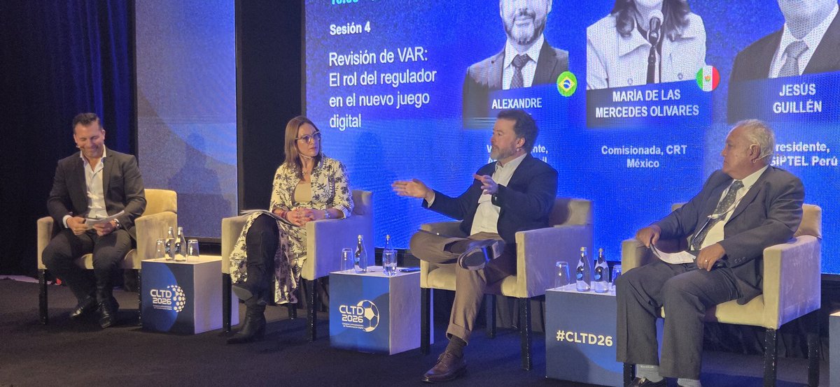 GSMALAC's tweet photo. "El desafío es conectar a más personas. Y para conectar personas necesitamos audacia regulatoria".

📣  Alexandre Freire, Vicepresidente de @AnatelGovBR, en #CLTD26. https://t.co/QXxDXFFp8N