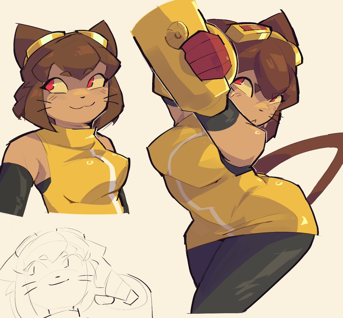Qiwiitzhere_'s tweet photo. Kit sketches from #gameoverse tomorrow https://t.co/8zZjYNZokz