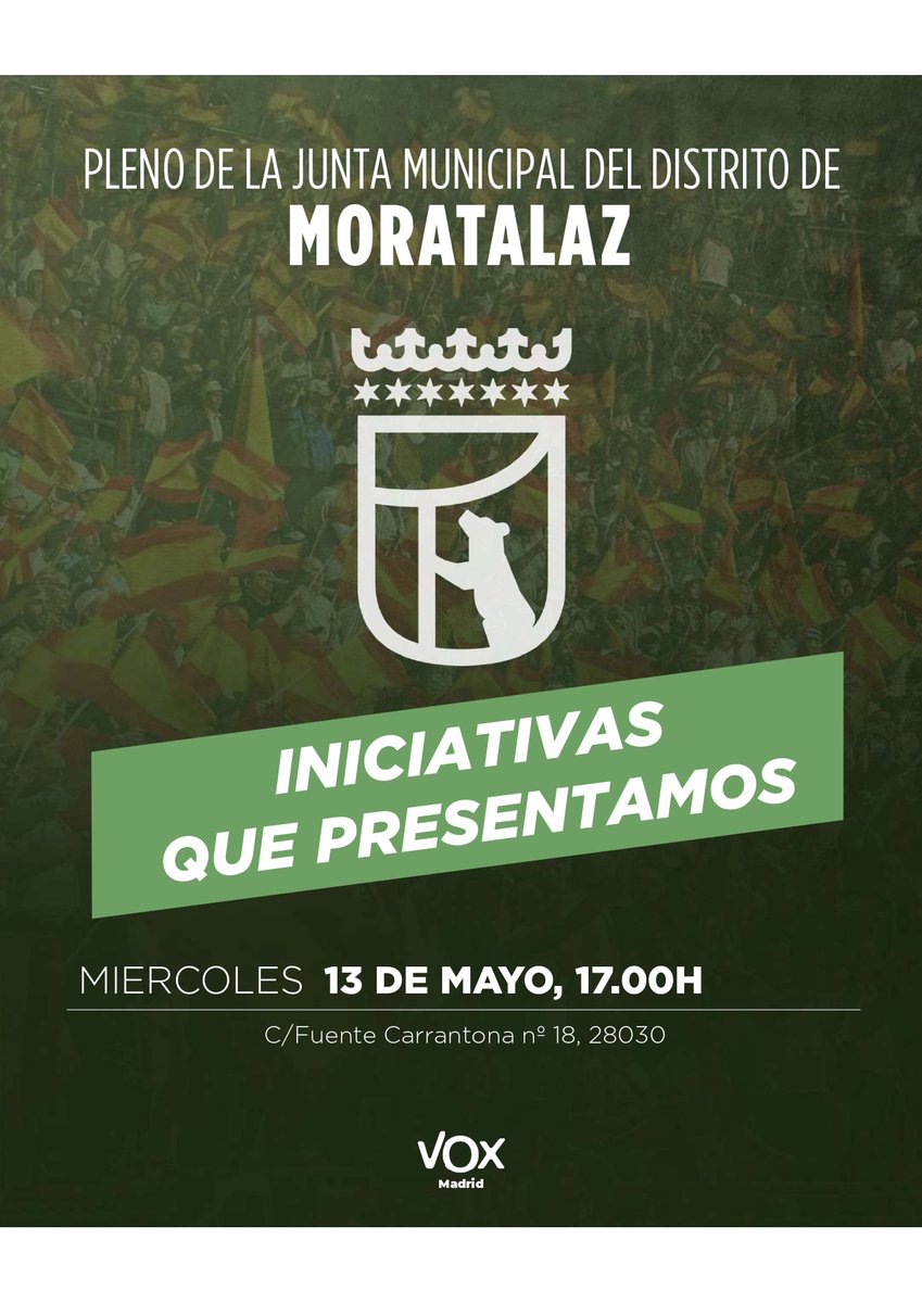 vox_moratalaz's tweet photo. Esta semana se ha celebrado Pleno Ordinario en la Junta Municipal del Distrito de Moratalaz. https://t.co/TaUpFNBXBE