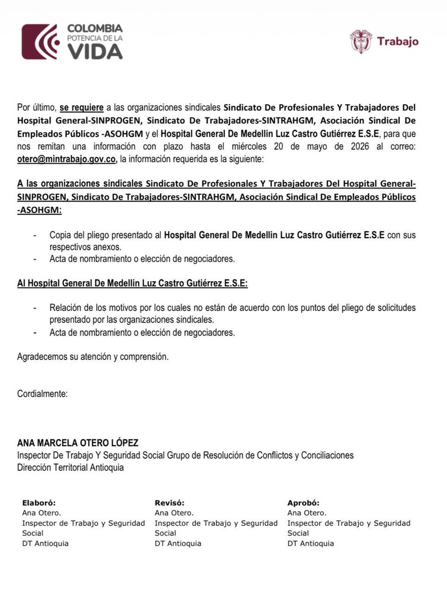 Sindicato Asohgm tweet media