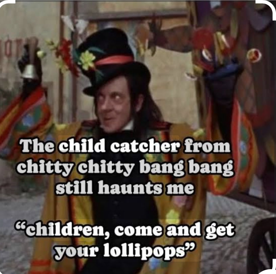 EveTuesday's tweet photo. @rsb1717 @Parodyjeffx I was so terrified of the child catcher when I was young.. and now with the knowledge that they’re real it’s even more horrifying as an adult.. https://t.co/2Yc3Z32ISQ
