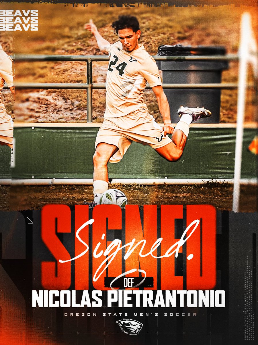 BeaverMSoccer's tweet photo. Welcome to #BeaverNation Nicolas Pietrantonio! 🦫⚽️

#GoBeavs https://t.co/7B5iP16dSK