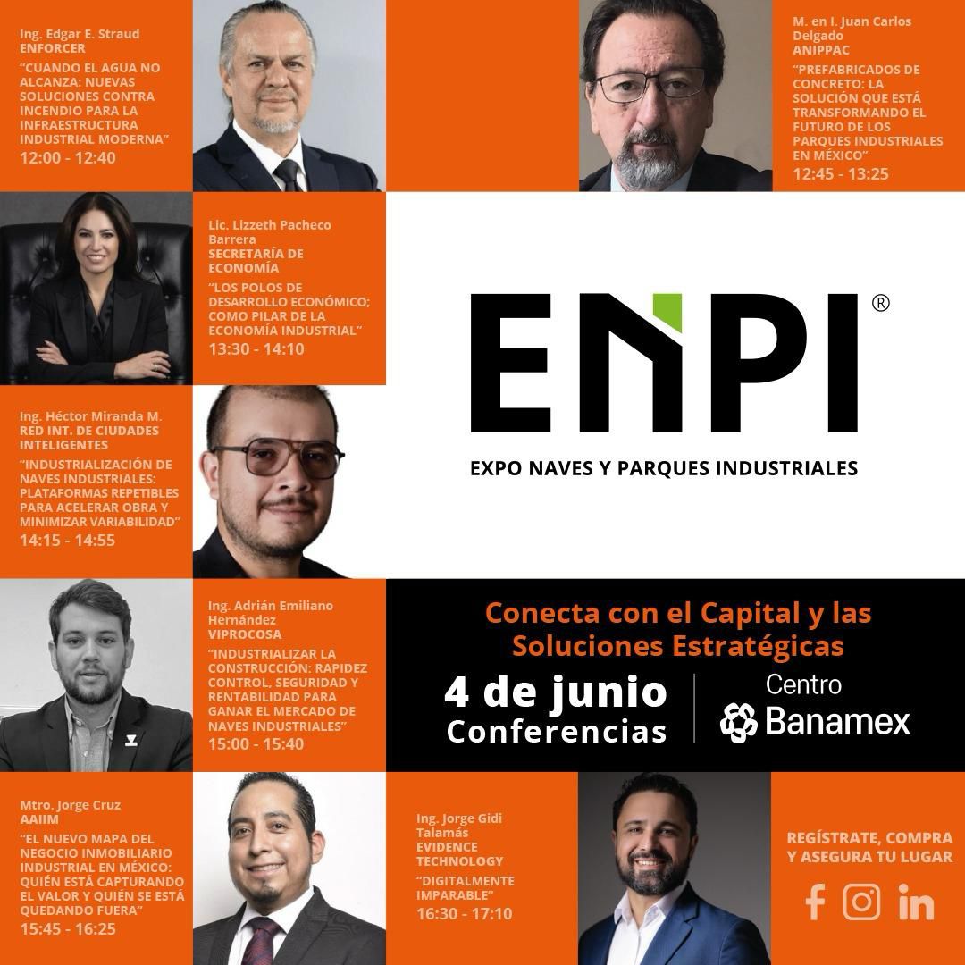 iWayMagazine's tweet photo. 🏗️ El futuro industrial se conecta en un solo lugar.

Expo Naves y Parques Industriales reúne inversión, infraestructura, expansión y networking de alto nivel.

📍 3 y 4 de junio | Centro Banamex
📲 55 3717 3117
#Industria #ParquesIndustriales #ExpoIndustrial https://t.co/QakX1oR9Vl