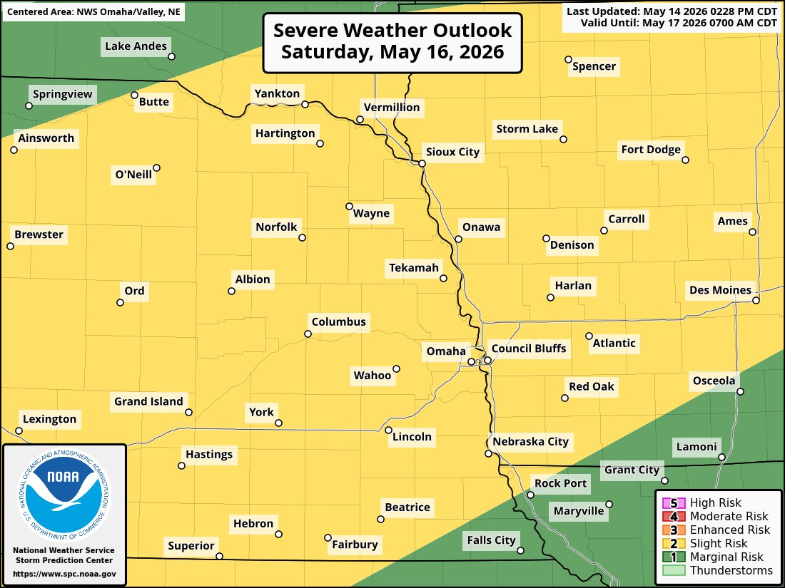 Omaha_SarpyWX's tweet photo. The Omaha area has several chances for Severe Weather starting Friday evening and continuing through Monday. https://t.co/Jbairnij24