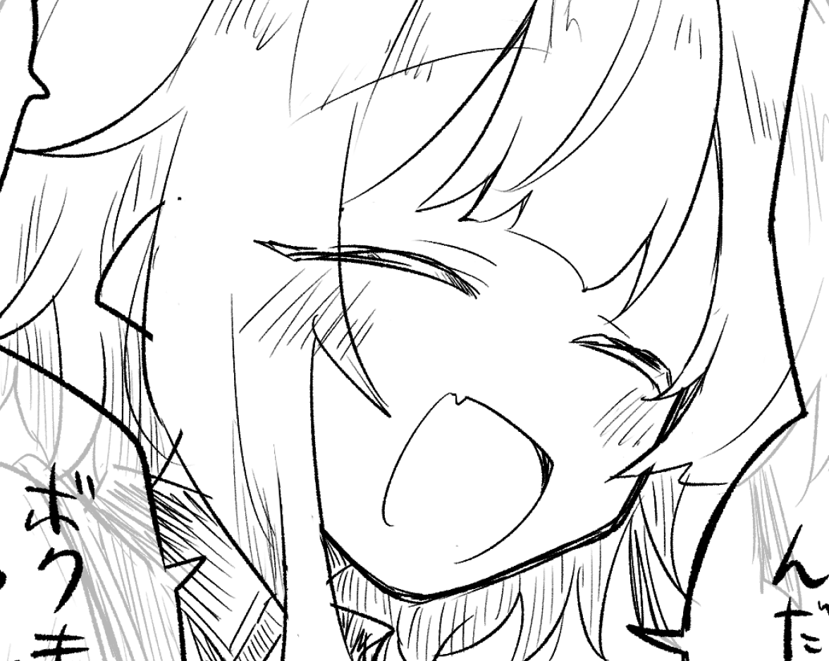 最近エマを描くときによくやってるんですが、目尻がぴょっとしているとかわいいなとなっております 