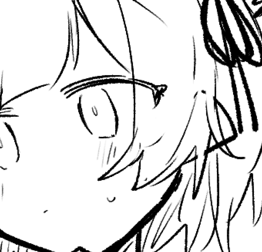 最近エマを描くときによくやってるんですが、目尻がぴょっとしているとかわいいなとなっております 