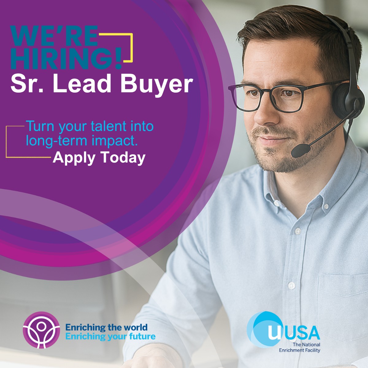 urencousa's tweet photo. We’re hiring! ⚡ Join Urenco USA as a Sr. Lead Buyer in Eunice, NM. 
Lead strategy. Drive value. Power clean energy.
✅ $142K–$167K+
✅ Hybrid work model (2–3 days onsite) + relocation support
https://t.co/RuGar6F6DR
#NowHiring #SupplyChain #Procurement #CleanEnergy #Careers https://t.co/71NJb3hXeL