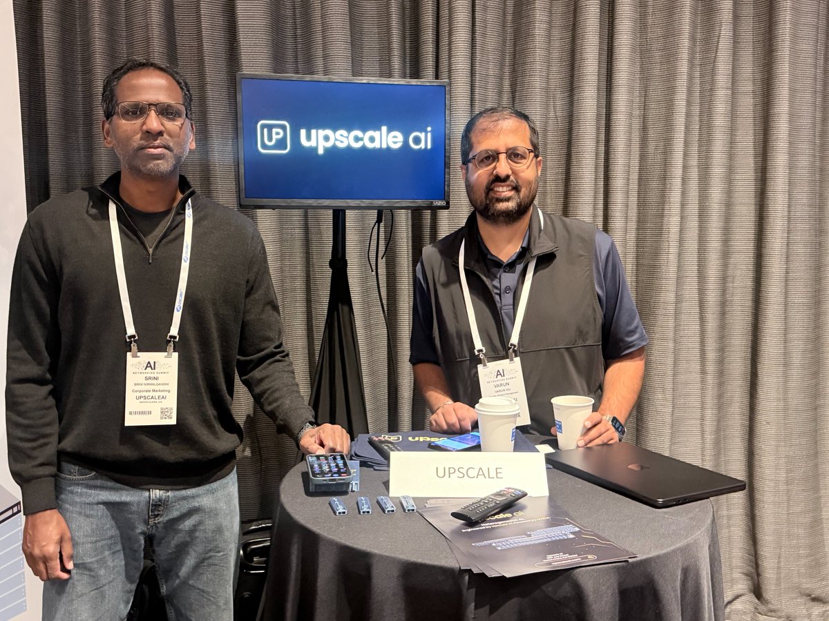 upscale_ai_inc's tweet photo. Great energy here at ONUG Spring 2026 so far. One theme is coming through clearly: AI scale is no longer just about compute, but about the networking layer that determines how efficiently those systems can operate.

Looking forward to continuing these discussions. #ONUG https://t.co/KqN9Z9ShIX