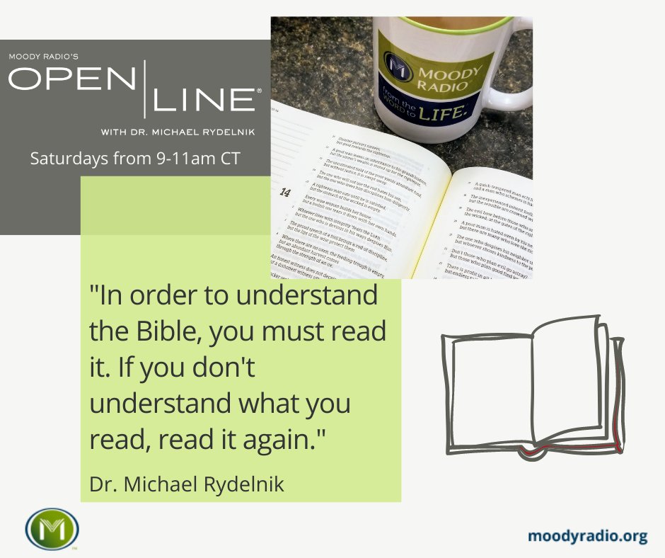 OpenLineRadio1's tweet photo. Grab your Bible and join us this Saturday at 9am CT for Moody Radio's Bible study across America! 

Call in with your questions at 877-548-3675 ☎️

#biblequestions #bibleanswers #michaelrydelnik #moodyradio https://t.co/PxefqUet23