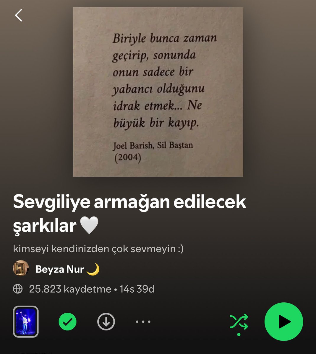 aysseturkn's tweet photo. Spotifyda söyle bi playlist var 27 bin 151 kişi ayrılıp barışmalarını izliyoruz https://t.co/824x3XO28L