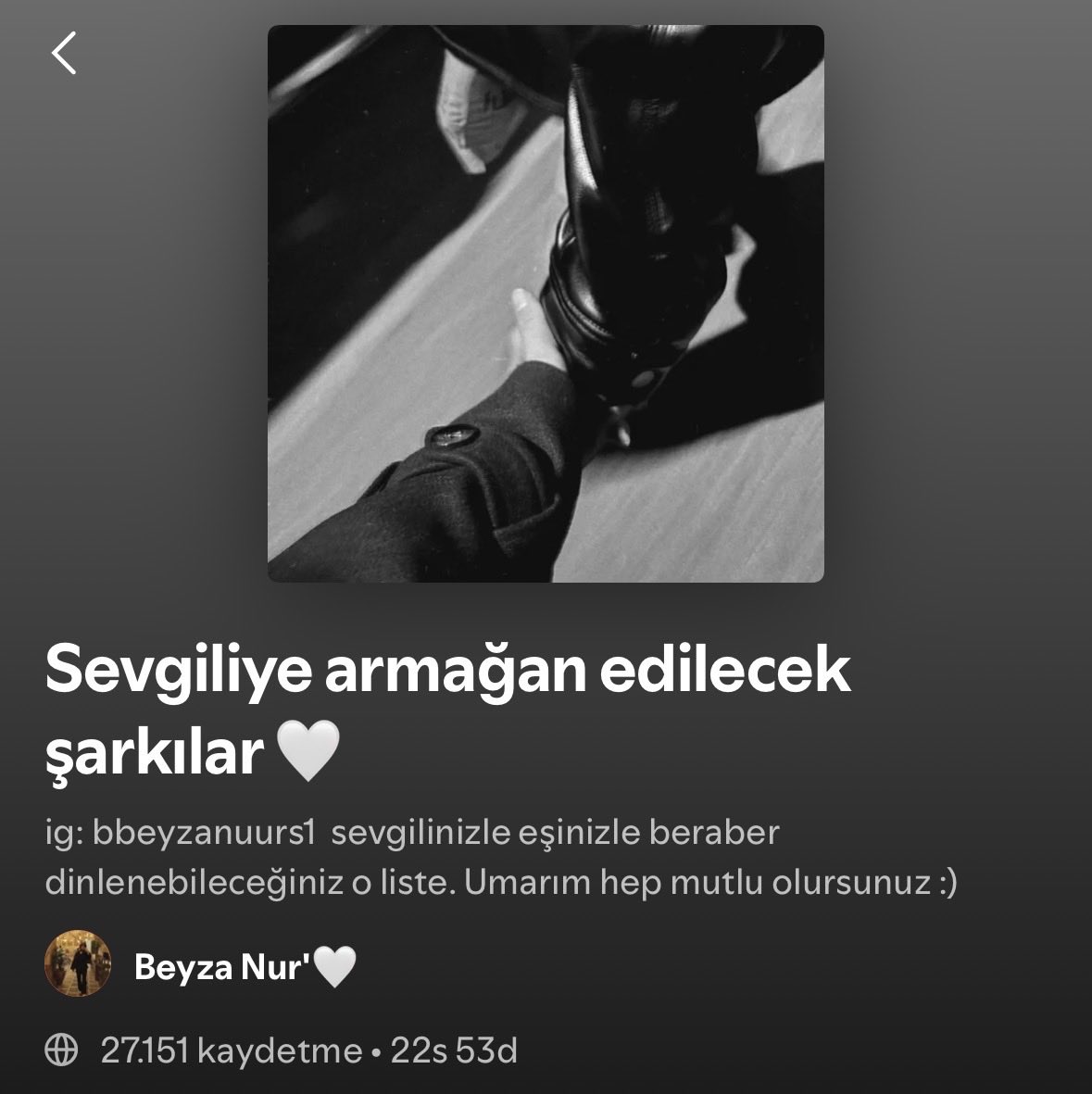 aysseturkn's tweet photo. Spotifyda söyle bi playlist var 27 bin 151 kişi ayrılıp barışmalarını izliyoruz https://t.co/824x3XO28L