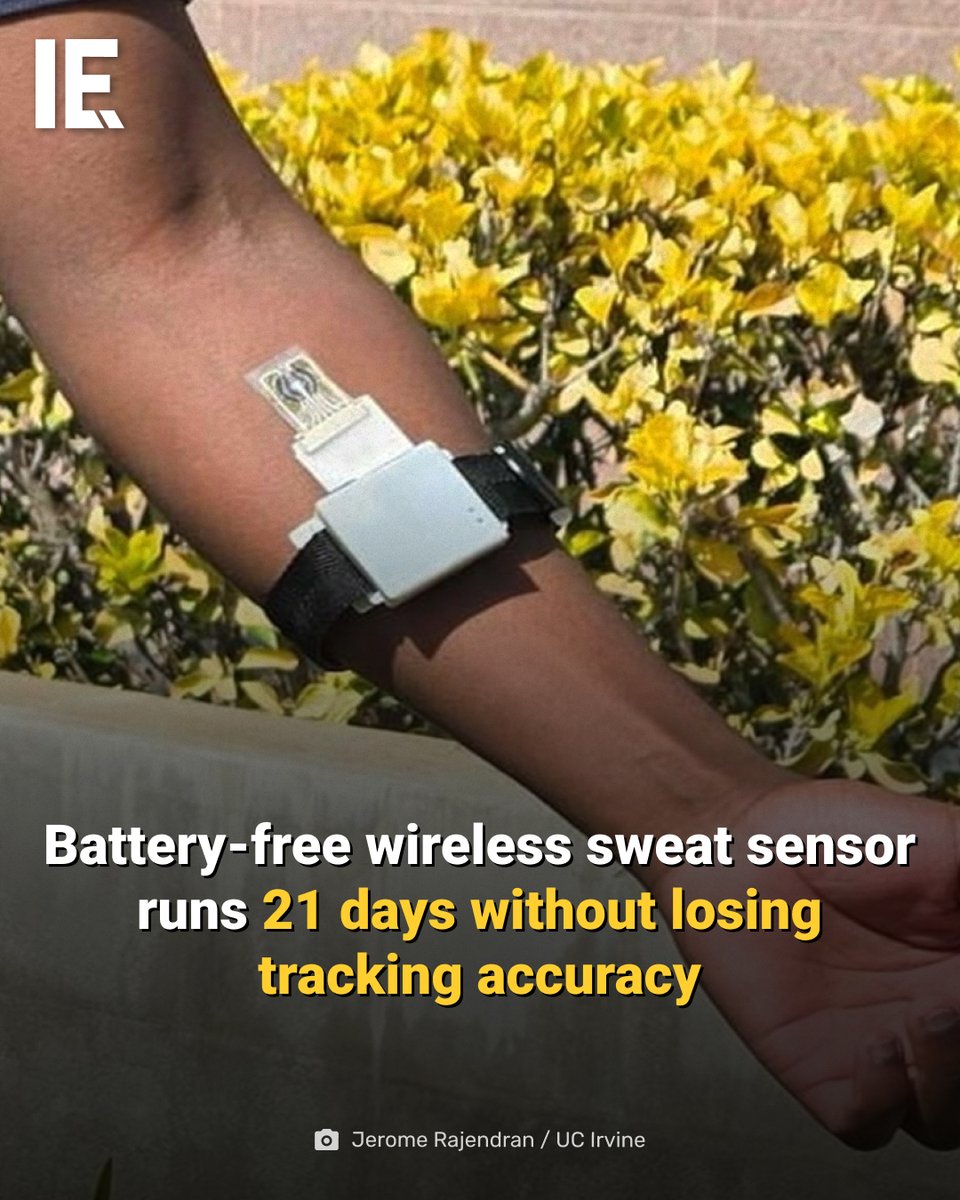 IntEngineering's tweet photo. New wearable sweat sensor tracks health markers continuously and regenerates itself for long-term use without a battery.
https://t.co/WUG3aYogUl
#WearableSensor #HealthTech https://t.co/Ye15zAW4gG