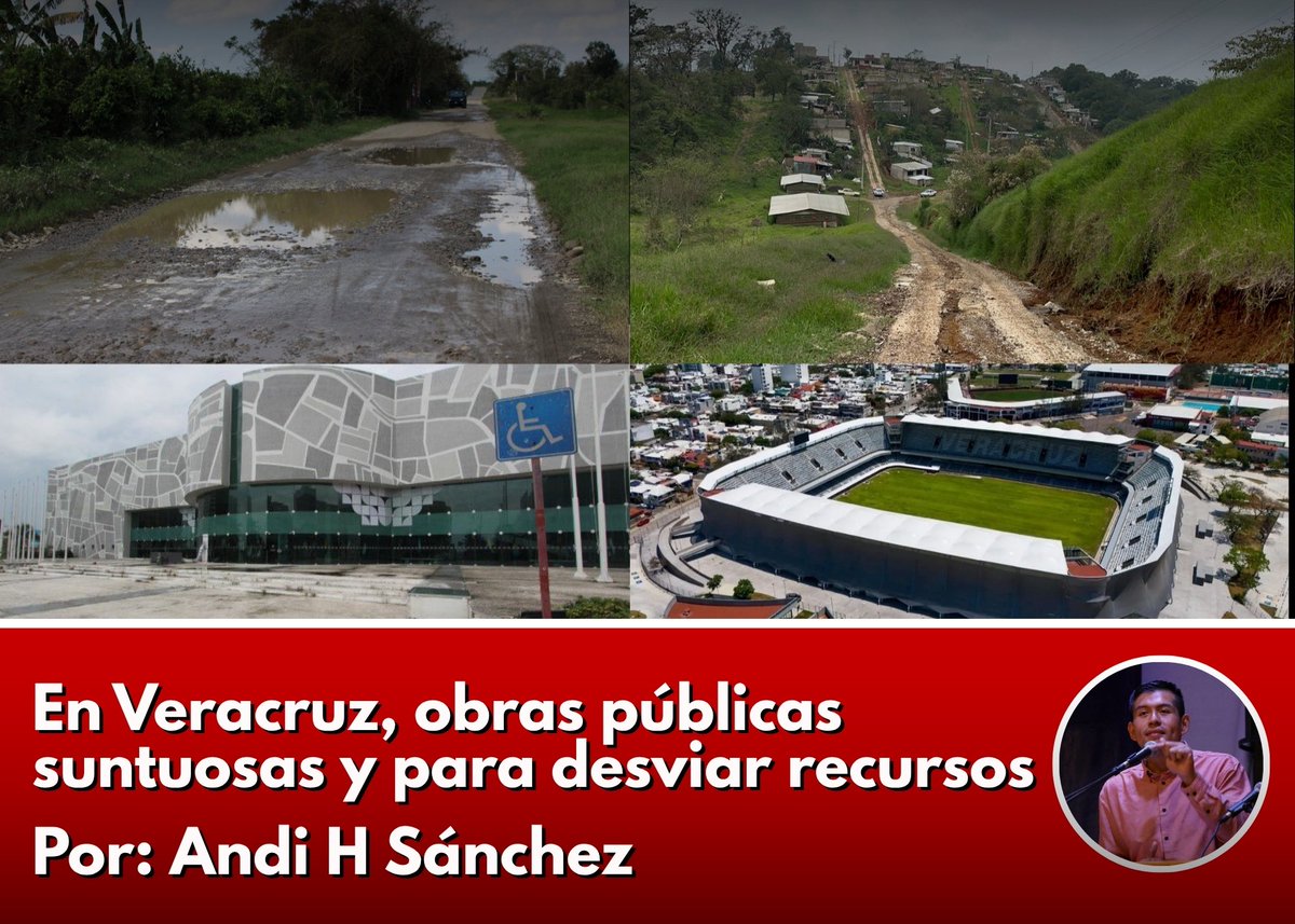 AndiHSnchez1's tweet photo. Los gobiernos de Morena en Veracruz han priorizado obras de "relumbrón". Inversiones millonarias para privados, con tufo a corrupción. Mientras desoyen las necesidades de la gente.
Te invito a leer mi artículo: https://t.co/uqnPAhPLF2 https://t.co/5pJe8Yc6Et