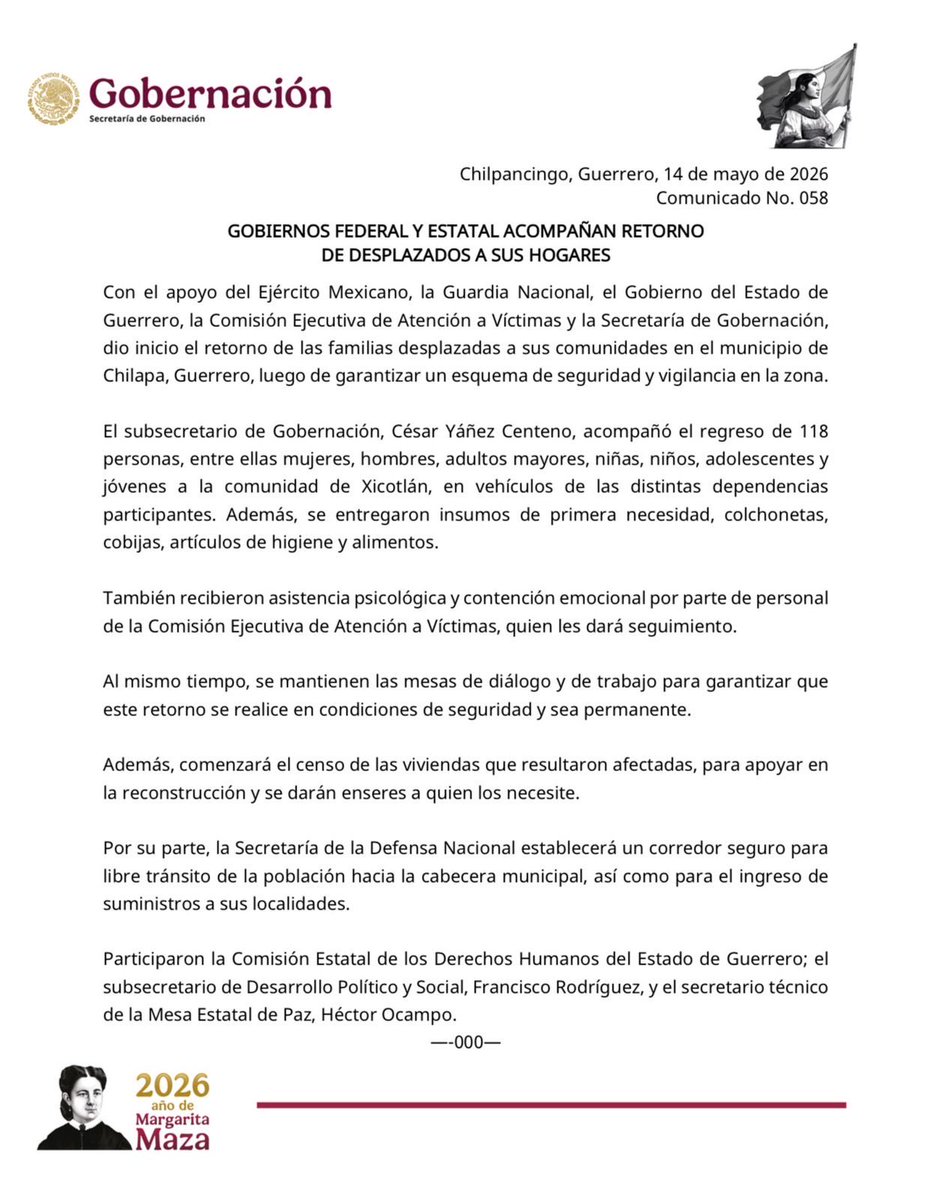 Gobernación tweet media