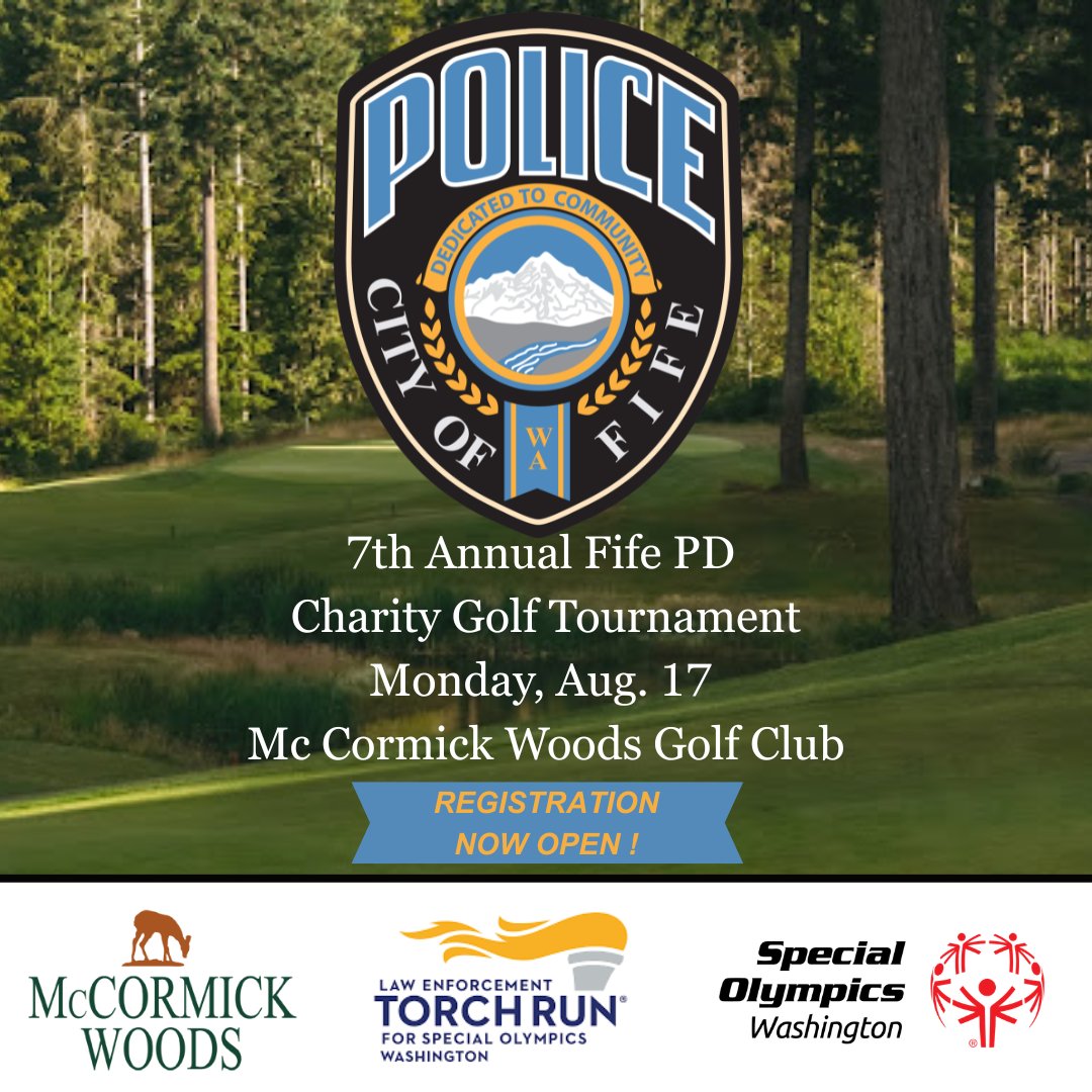 FifePD's tweet photo. It's official, registration for the 7th Annual Fife PD Charity Golf Tournament is now open: https://t.co/4lYz7bKgSf https://t.co/BoyiMfUh5G