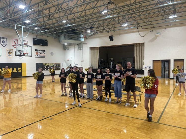 PCschools535's tweet photo. Ended the day with a pep assembly for our girls who will compete in the state track meet this morning.  Thank you our cheerleaders, band, parents,&amp;Pumas for cheering on our track team.  Good luck at state! https://t.co/WcRQir9VDJ