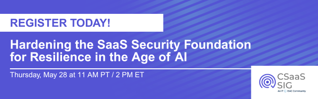 ITISAC's tweet photo. AI is mapping SaaS environments faster than humans can react. Is your team resilient?

Join IT-ISAC’s CSaaS CISO SIG and experts from @Atlassian, @Guidewire_PandC, @Okta, @ServiceNow, & @Zscaler to discuss defending against agentic AI threats.

📅 Thursday, May 28 
⏰ 11 AM PT / 2 PM ET

Register here: https://t.co/8XTiAWDil3

#cybersecurity #AI #SaaS #CISO #infosec