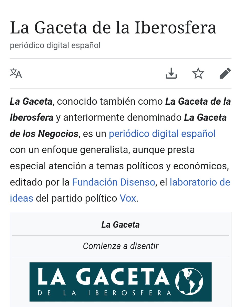 Cipotesis's tweet photo. @corrientecultu @JulenBollain Se puede ser más retrasado? Poner de ejemplo un periódico digital de Vox, de la fundación Disenso, esa que no declara los millones que se lleva bajo manga Abascal. https://t.co/GgOTggow0s
