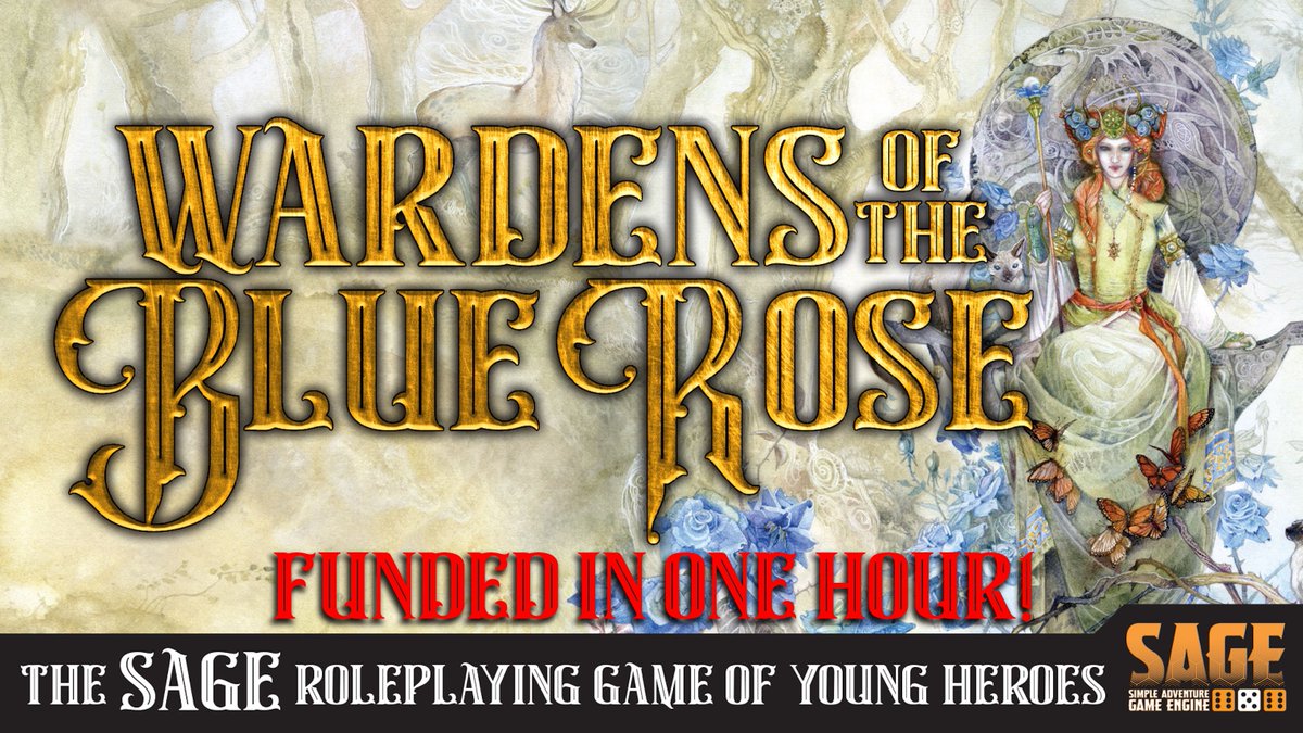 GreenRoninPub's tweet photo. Wardens of the Blue Rose update! New Stretch Goals, and ThursdAGE Quickstart Review at 3:00p Pacific/6:00p Eastern tonight! Learn more here: https://t.co/Du8MkObjBC https://t.co/2IfiHOf6ET