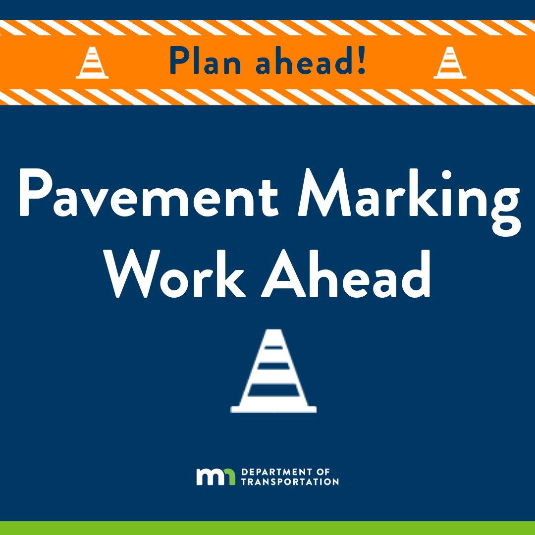 mndotscentral's tweet photo. Two segments of Hwy 22 between Mankato and St. Peter will get permanent pavement markings May 18–22 (weather permitting): Le Sueur Co. Rd 21 to the MN River (S of St. Peter) and Blue Earth Co. Rd 57 to Le Sueur Co. Rd 2. Watch for crews, lane closures, and short delays. https://t.co/N2EIM3qhAJ