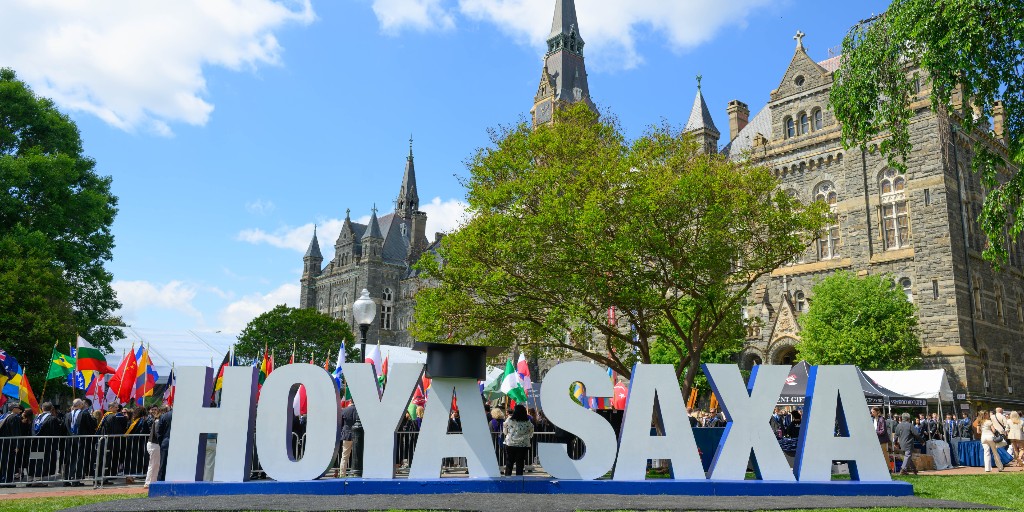 georgetownsfs's tweet photo. Happy commencement weekend, Class of 2026! 🎓 Senior Convocation kicked off the celebrations by bringing together undergraduate students from across Georgetown on Healy Lawn to celebrate their journey and accomplishments. Congratulations #Hoyas2026! 🎉 https://t.co/XkWyj7ATfI