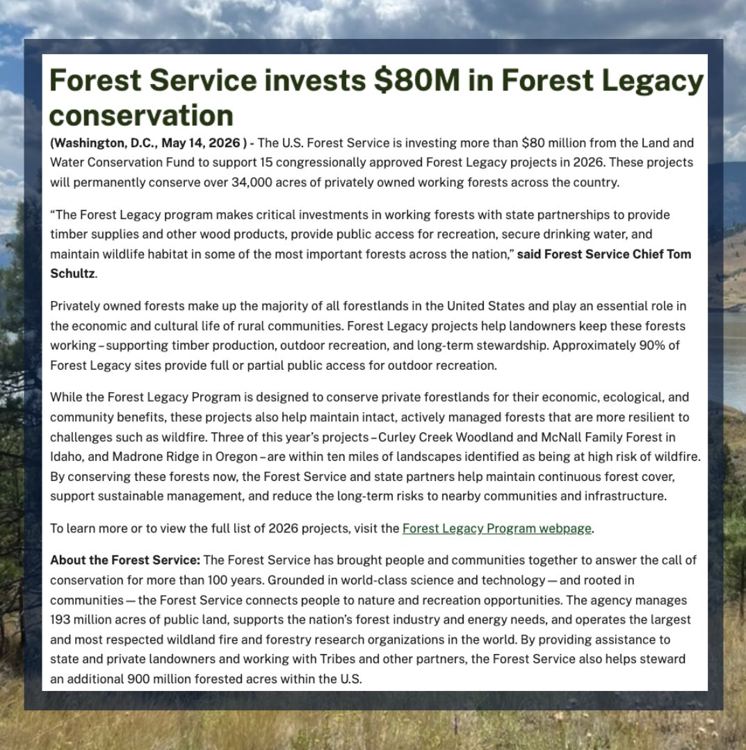 RepRyanZinke's tweet photo. Conservation easements are a great tool when used correctly and this is a perfect example. Almost $3 million of these funds will go to tripling the size of Herron Park in Kalispell, creating connectivity with the popular Foy’s to Blacktail Trail and keeping it accessible as the Flathead population grows. It will also support forestry in the area, limiting wildfire risk and supporting the local logging economies. It’s a win, win, win, and a great example of multi-use management of our public lands coming from the USDA.