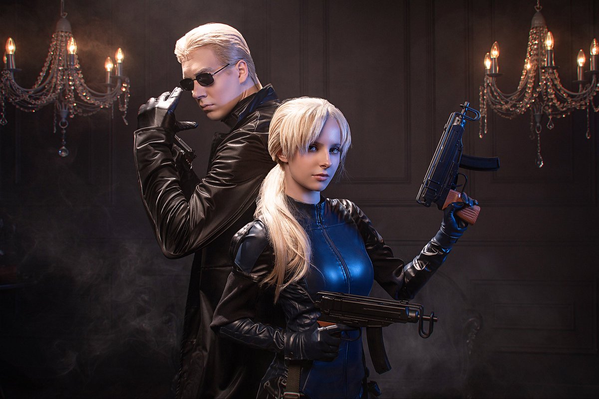 DanilaLucky's tweet photo. «...Now let's finish this once and for all! ..Two against two, I think it's fair and square! 
Right, Jill?!»
Albert Wesker and Jill Valentine. Resident Evil 5.
#cosplay #residentevil #Capcom https://t.co/d5dkcWzLao