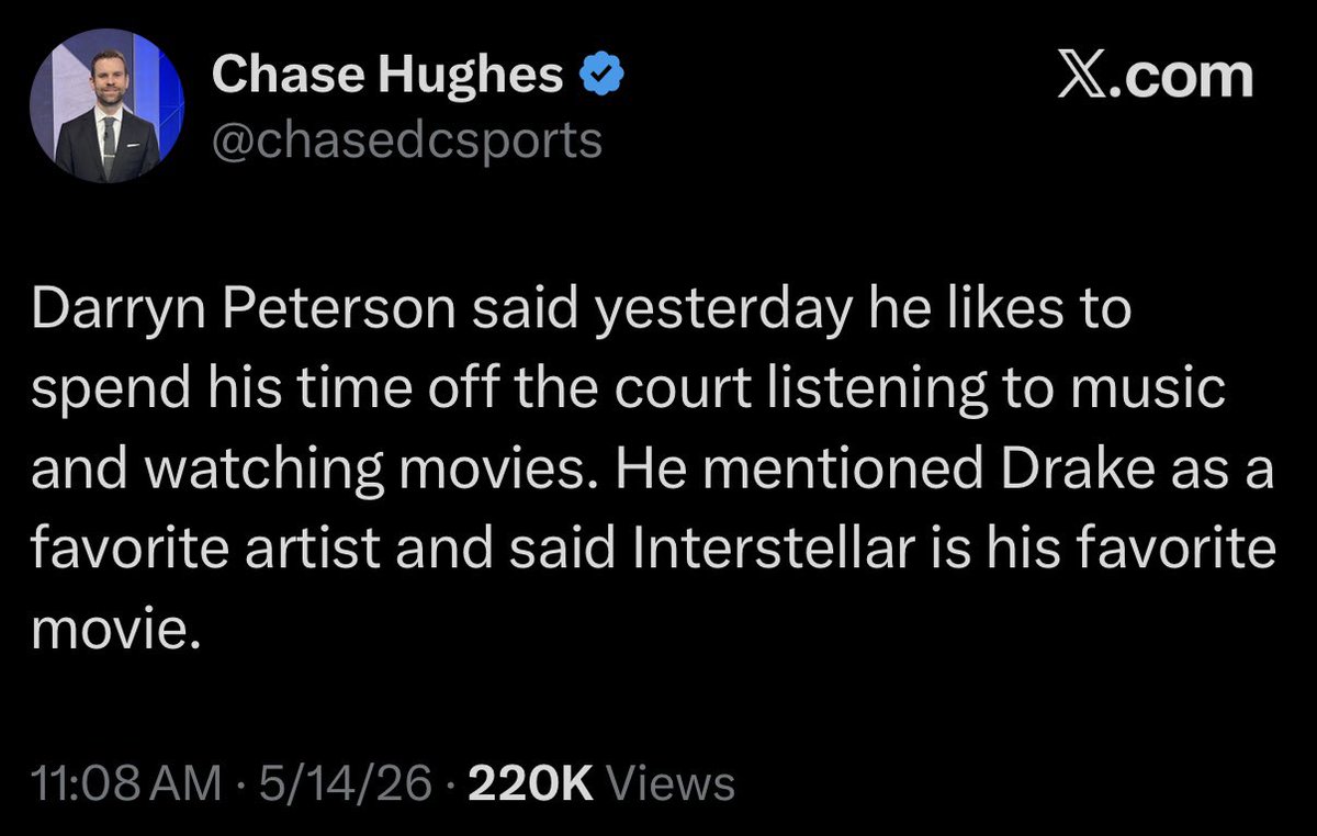 DedicationHoops's tweet photo. darryn peterson says interstellar (2014) is his favorite movie ‼️

H/T @chasedcsports https://t.co/V8PlEt2cmg