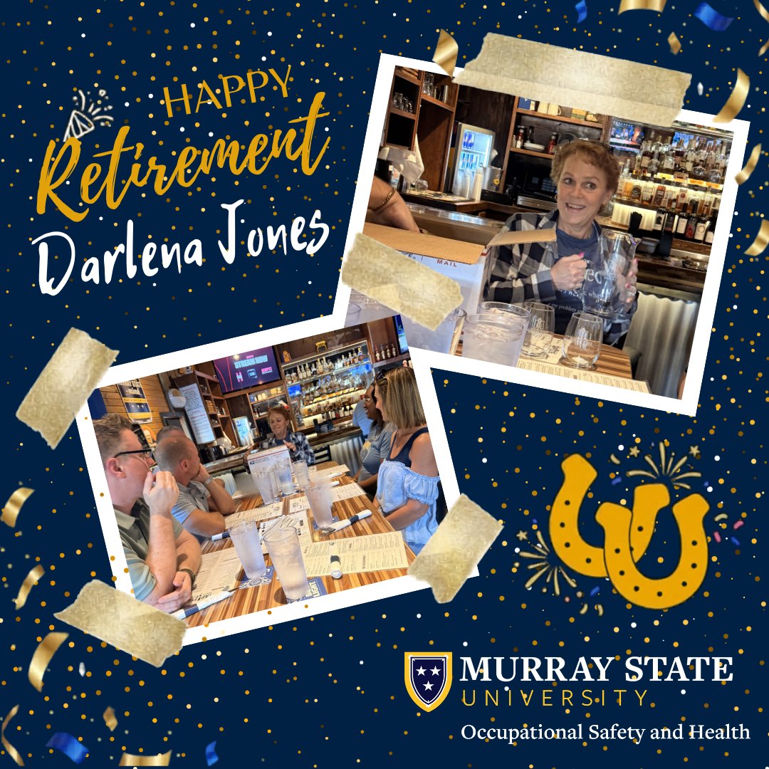 osh_msu's tweet photo. The OSH Department at Murray State thanks Darlena Jones for her years of dedicated service as she begins retirement! Your​ recruitment, mentorship, and commitment to students made a lasting impact. Wishing you joy, relaxation, and the very best in this new chapter! #WeAreRacers https://t.co/9vBRg7JepI