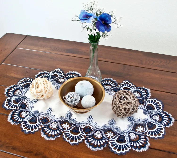 LinensArtThings's tweet photo. Our beautiful oval Navy Blue White Peacock Tail Place Mat is perfect for your Dining Room or Kitchen Table, on a Sofa Table behind your couch or in the bedroom on your single, double, triple dresser or your nightstand. Many ways to arrange the Navy Blue White Lace Linen Place Mats in your home! #linens #doilies #tablecloths #tabletopper #homedecor #homedesign #tablelinens #tablerunner #cloths #art #lace #LAT #linensartandthings Shop Now: https://t.co/04BEDBvPpg