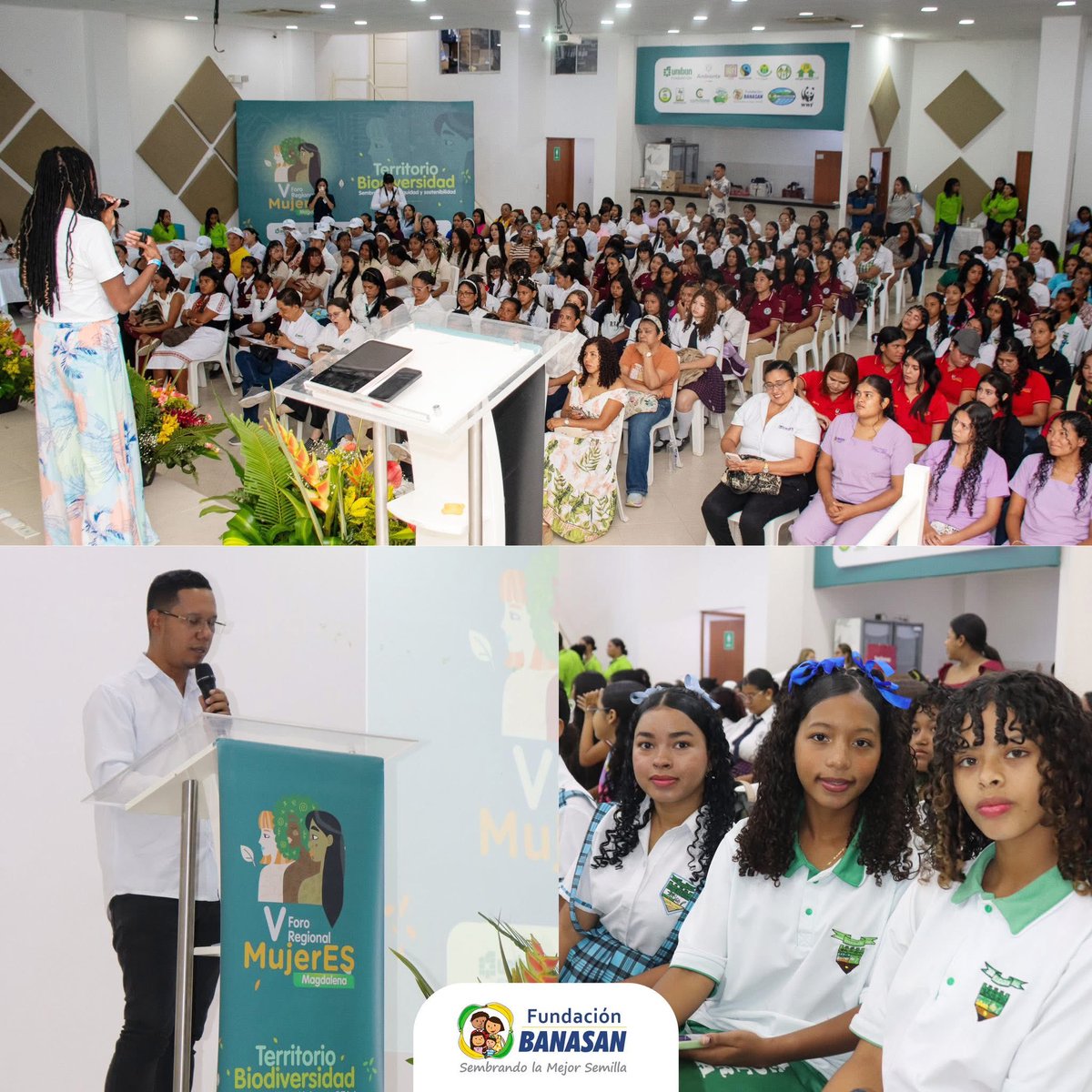 FundaBanasan's tweet photo. 💚 El V Foro Regional MujerES, Territorio y Biodiversidad reunió en Magdalena a mujeres, comunidades y organizaciones en un espacio de diálogo sobre sostenibilidad, equidad y conservación ambiental. 🌱✨ Una jornada construida junto a aliados comprometidos con los territorios. https://t.co/fp3dKn5Evm