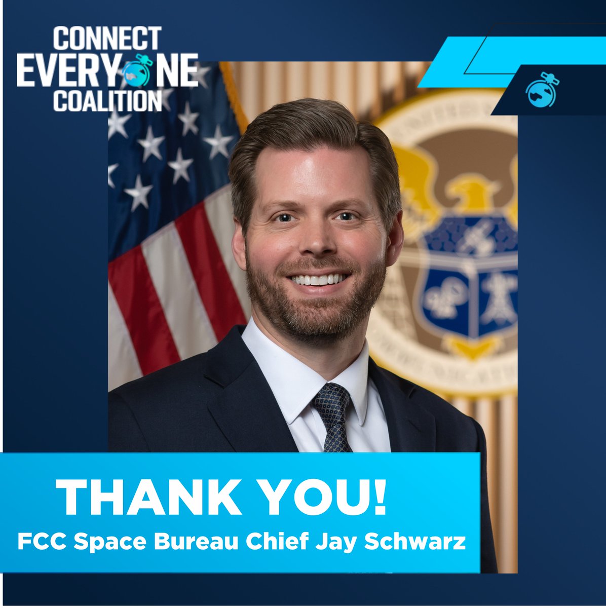 ConnectEveryCo's tweet photo. Huge thanks to @FCC Space Bureau Chief Jay Schwarz for joining today’s fireside chat. 🚀 We appreciated the thoughtful discussion and valuable insights on the future of connectivity and American space innovation. https://t.co/ZTWxtYoYV6