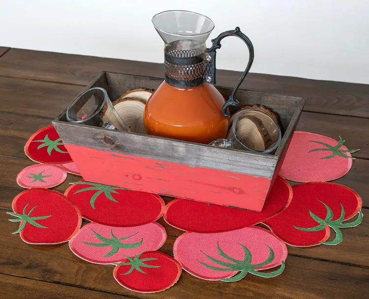 LinensArtThings's tweet photo. This charming tomato cut work doily brings a delightful garden-fresh aesthetic to your table setting. Featuring an assortment of embroidered tomatoes in vibrant red and soft pink hues, each piece showcases detailed green stems that add authentic character to the design. Perfect as a decorative placemat or table accent, this embroidered linen piece adds a playful yet sophisticated touch to your dining experience! #linens #doilies #tablecloths #tabletopper #homedecor #homedesign #tablelinens #tablerunner #cloths #art #lace #LAT #linensartandthings Shop Now: https://t.co/30KKk0ZRVE