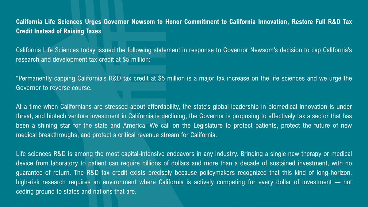 California Life Sciences (CLS) tweet media