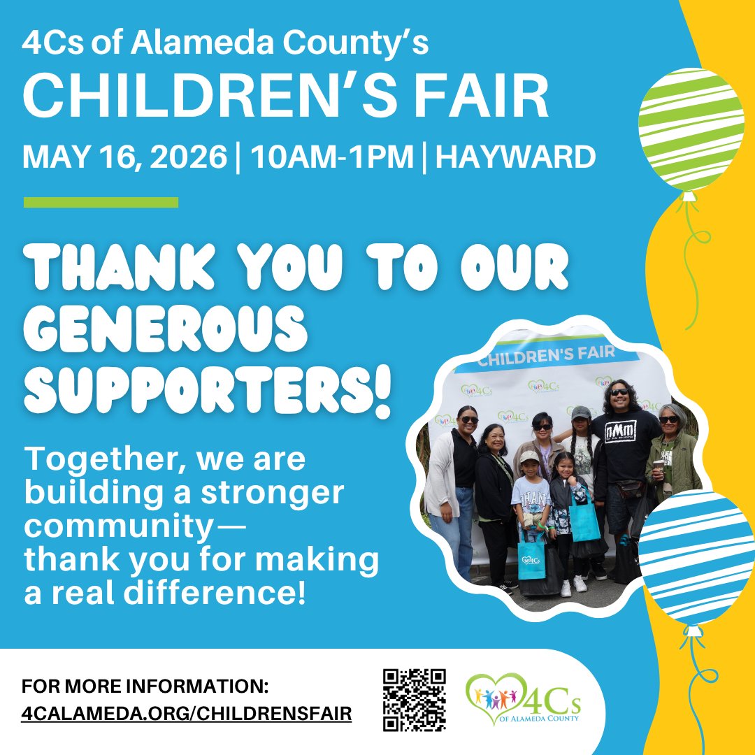 4CsofAlamedaCty's tweet photo. We like to extend our deepest gratitude for @aboutKP, Supervisor Elisa Márquez, Learn and Play Montessori Schools, Woodroe Woods Schools, Luci Fogg, Anonymous, @BananasBunch, @6figurebranding, Adarly Melgar, and Zoila Liriano. We couldn’t have done our event without your support! https://t.co/7fHeLCKYaE